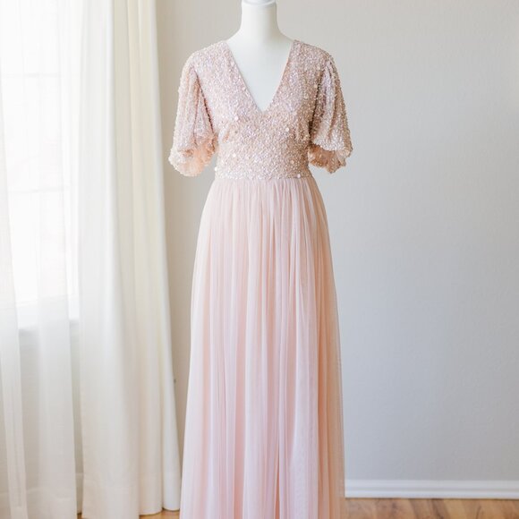 NWT ASOS Beauut Sequin Embellished Maxi Dress - Picture 4 of 12